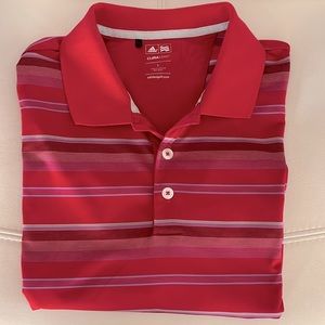 Adidas Climacool Red/Pink Short Sleeve Golf Polo Shirt Size Large